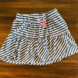Girls Cat & Jack Navy and White striped Skirt with Pink Bow, size 7/8